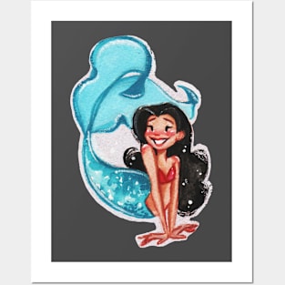 Raven Hair Mermaid Posters and Art